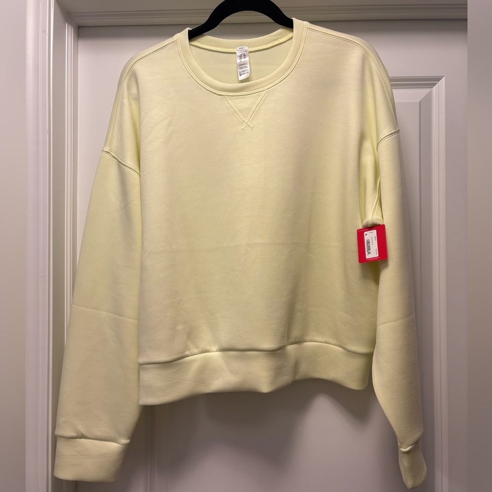 SPANX AirEssentials Crewneck Pullover - Size L NWT in Lemon Lime